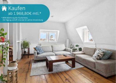 ++ großzügige Dachgeschosswohnung mit viel Potenzial und Skylineblick zentral im Nordend ++