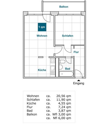 Ihre neue 2-Zimmer-Wohnung wartet auf Sie!