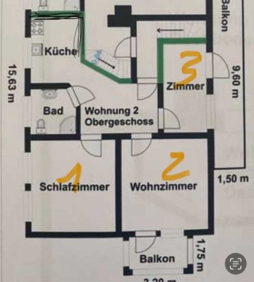 Wohnung zu vermieten 3 Zimmer, Küche, Bad