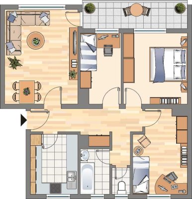 Demnächst frei! 4-Zimmer-Wohnung in Dortmund Wickede