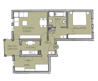 Wohlfühlen im Grünen: 3-Raum-Wohnung mit Wintergarten in ruhiger Lage