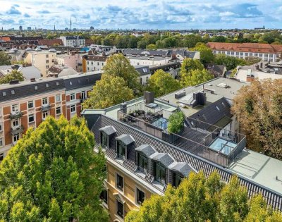 Möchten Sie aufsteigen? Luxus Penthouse im sanierten Jugendstil-Ensemble, Dachterrasse & Weitblick!