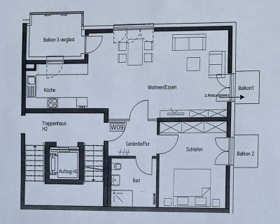 Stilvoll Wohnen am Königsturm - Lichtdurchflutete 2-Zimmer-Wohnung mit ca. 76m2