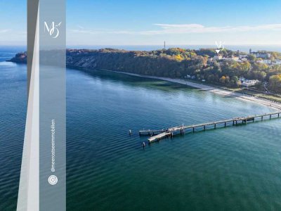 Strandnahe Ferienwohnung (5 Min. Fußweg) im Seebad Göhren // 3 Zimmer // Seitl. Meerblick // Garage