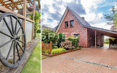 Wohnen im beliebten Stuhr-Varrel: Freistehendes Einfamilienhaus mit schönem Garten und Carport