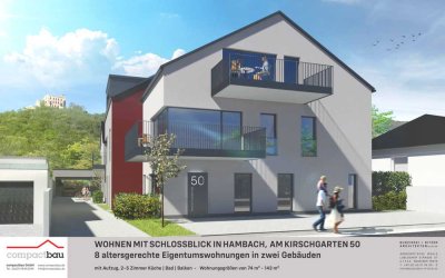 Hambach! Ortsrand! Schlossblick! Barrierefrei! -WHG N3: 3ZKB im OG mit Balkon-