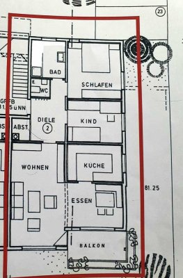 schöne Mietwohnung 3,5 Zimmer 90 qm in Leingarten