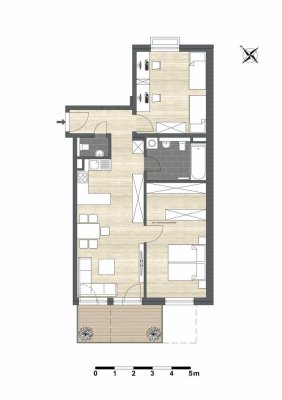 3-Zimmer-Wohnung im Neubau mit Einbauküche "Rheintalquartier"