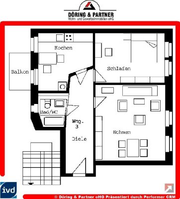 Moderne 2-Raum-Wohnung mit viel Platz, Balkon & Aufzug !