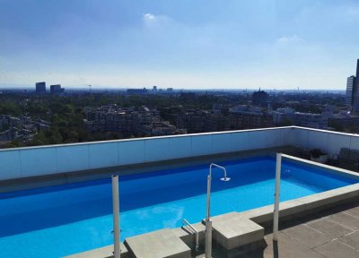 Ⓣ Das urbane Architekten-Loft. Sonnenaufgänge & Abendstimmung. Pool & Privatsauna mit Alpenblick.