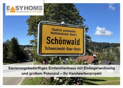 sanierungsbedürftiges Einfamilienhaus mit Einliegerwohnung in Schönwald