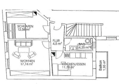 2,0-Zimmerwohnung mit Balkon!