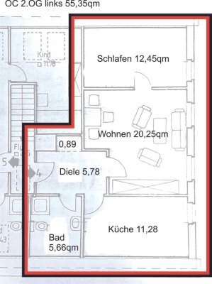 Erstbezug mit Einbauküche: Schöne 2-Raum-DG-Wohnung in Oschersleben (Bode)