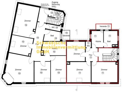 3-Zi.-Whg., 1. DG, Altbau, Veranda, *Sanierungsgebiet*, kein Denkmalschutz