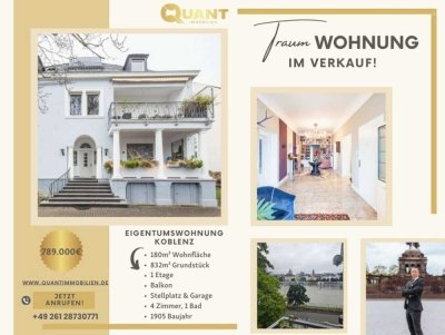 Luxus-Etagenwohnung mit Rheinblick in Koblenz: Eleganz, Großzügigkeit und erstklassige Lage