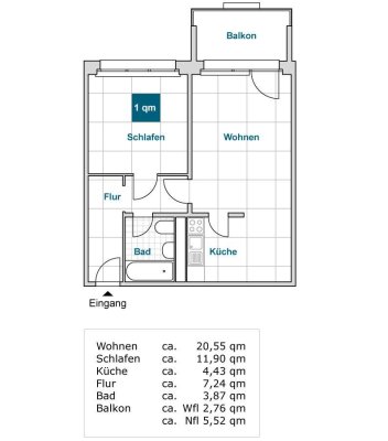 Aufgepasst: 2-Zi.-Wohnung in zentraler Lage sucht Nachmieter!