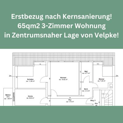 Kernsanierte 3 Zimmer Wohnung in 38458 Velpke!