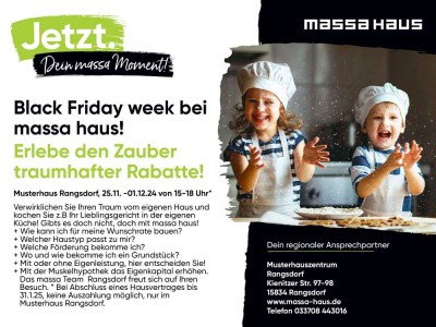 BLACKWEEK BEI MASSAHAUS VOM 25.11.-01.12.2024 in Rangsdorf! 15 - 18 Uhr! Willkommen