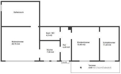 3-Zimmer Wohnung mit Terasse in Wernau, Sanierung 2023