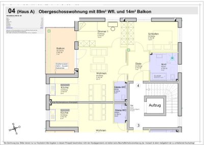 A04 - 89m² Komfort OG-Wohnung mit XXL Balkon & Gäste WC