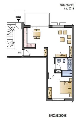 Schöne, geräumige ein Zimmer Wohnung in Koblenz, Metternich