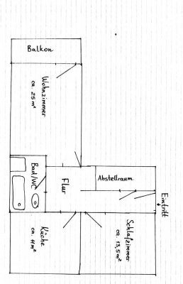 Wohnung mit zwei Zimmern und Balkon in Düsseldorf