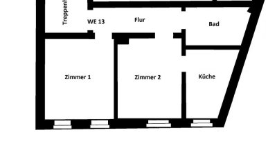 Wunderschöne 2-Raum-Wohnung im 1-Obergeschoß im Hinterhaus