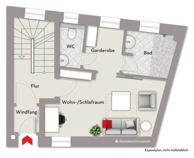 Stilvolle 1-Zimmer-EG-Wohnung mit Gemeinschaftsküche in Würzburg