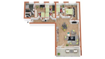 Ihr neues Zuhause wartet auf Sie! Sanierte 5-Zimmer-Wohnung mit Balkon!