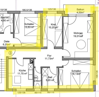 Erstbezug nach Sanierung mit Balkon: Stilvolle 3-Zimmer-Wohnung in Aichach