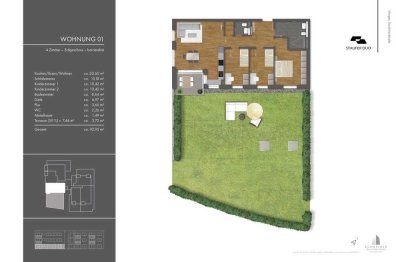 sonnige 4-Zimmer-Wohnung mit großem Gartenanteil zur alleinigen Nutzung