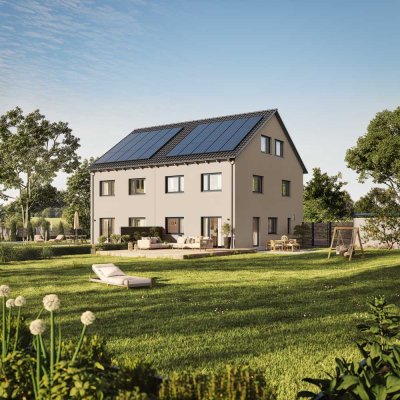 NEUBAU Doppelhaushälfte, schlüsselfertig mit 480m² Grundstück/Energieeffizienz A+ / QNG förderfähig