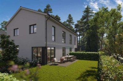 Inkl. Fußbodenheizung, Terrasse, zwei Stellplätzen usw.: Neubau-Doppelhaushälfte in Bernau