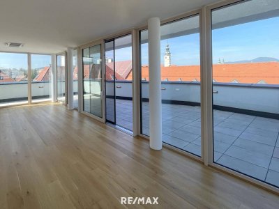 Erstbezug: Exklusives, modernes Penthouse mit ca. 90 m² Terrasse in der Klagenfurter Innenstadt