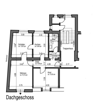 Helle 3-Zimmer DG-Wohnung in Friemersheim