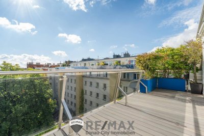 "licht-durchflutetes Wohnjuwel mit südseitiger ca. 16 m² Terrasse mit Weitblick über Wien"