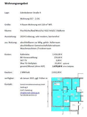 Moderne 4 Raumwohnung in Radeburg (118 m²)