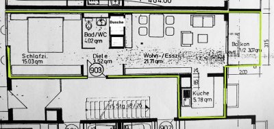 Sehr helle 2-Zimmer-Hochparterre-Wohnung mit Balkon und EBK  in Sindelfingen-Eschenried