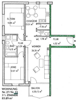 Lichtdurchflutete 3,5-Zimmer-Wohnung mit Balkon in Coburg