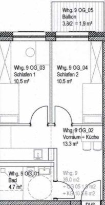 NEUBAU ERSTBEZUG - 2 Zi. Whg. inkl. Küche, Balkon (WG geeignet)