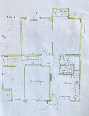 Helle 4-Zimmer-Wohnung in der Mannheimer Oststadt (WG möglich)