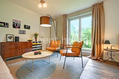 MÖBLIERT- PURISTISCH - GEMÜTLICH - 1-Zimmer-Wohnung mit  Terrasse in ruhiger und zentraler Lage