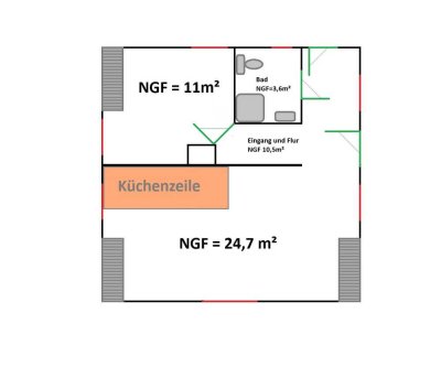 helle Dachgeschosswohnung mit Garten