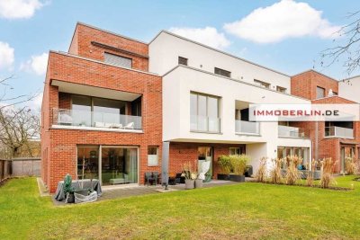 IMMOBERLIN.DE - Familienfreundliche Erdgeschosswohnung mit großer Westterrasse und Garten