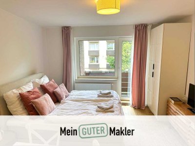 All-Inclusive-Warmmiete: Möblierte 1-Zimmer-Wohnung mit sonnigem Balkon in der Neustadt