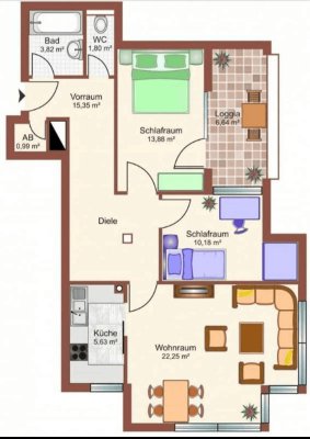 Zentrale, helle 3-Zimmer-Wohnung in Sonnenlage imst