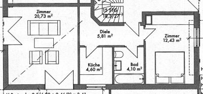 2-Raum-Wohnung1. Stock in Moosach, München