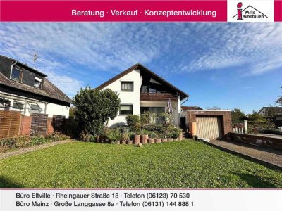 Großes 1-2 Familienhaus mit Balkon, Terrasse und Garten in schöner Ortsrandlage von Grolsheim