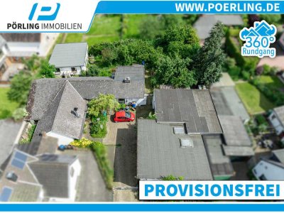 Bungalow mit Werkhalle + Garage + bewohnbarem Gartenhaus und großem Grundstück - PROVISIONSFREI