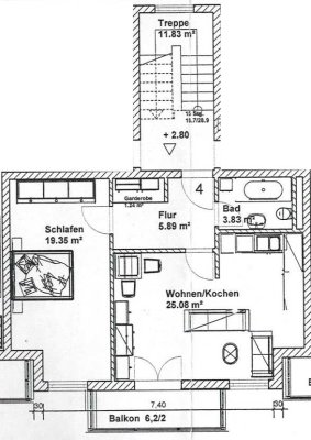 2-Zimmer-Wohnung mit West-Balkon in zentraler Lage in Eching (LKr. Freising)